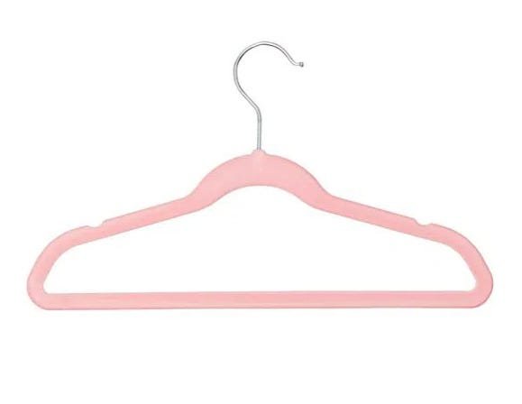 50 Cabides Infantil Rosa Pink Slim Ultra Finos Veludo - 3