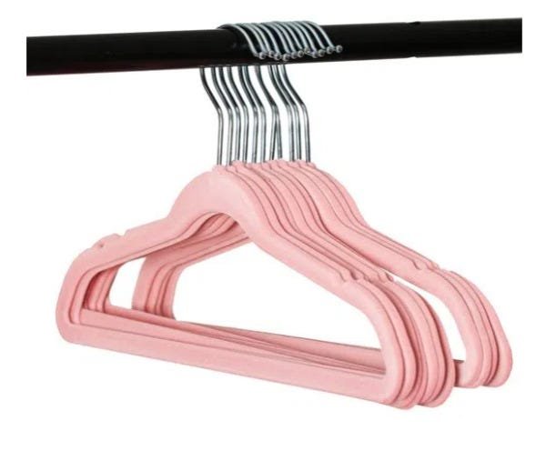 50 Cabides Infantil Rosa Pink Slim Ultra Finos Veludo - 2