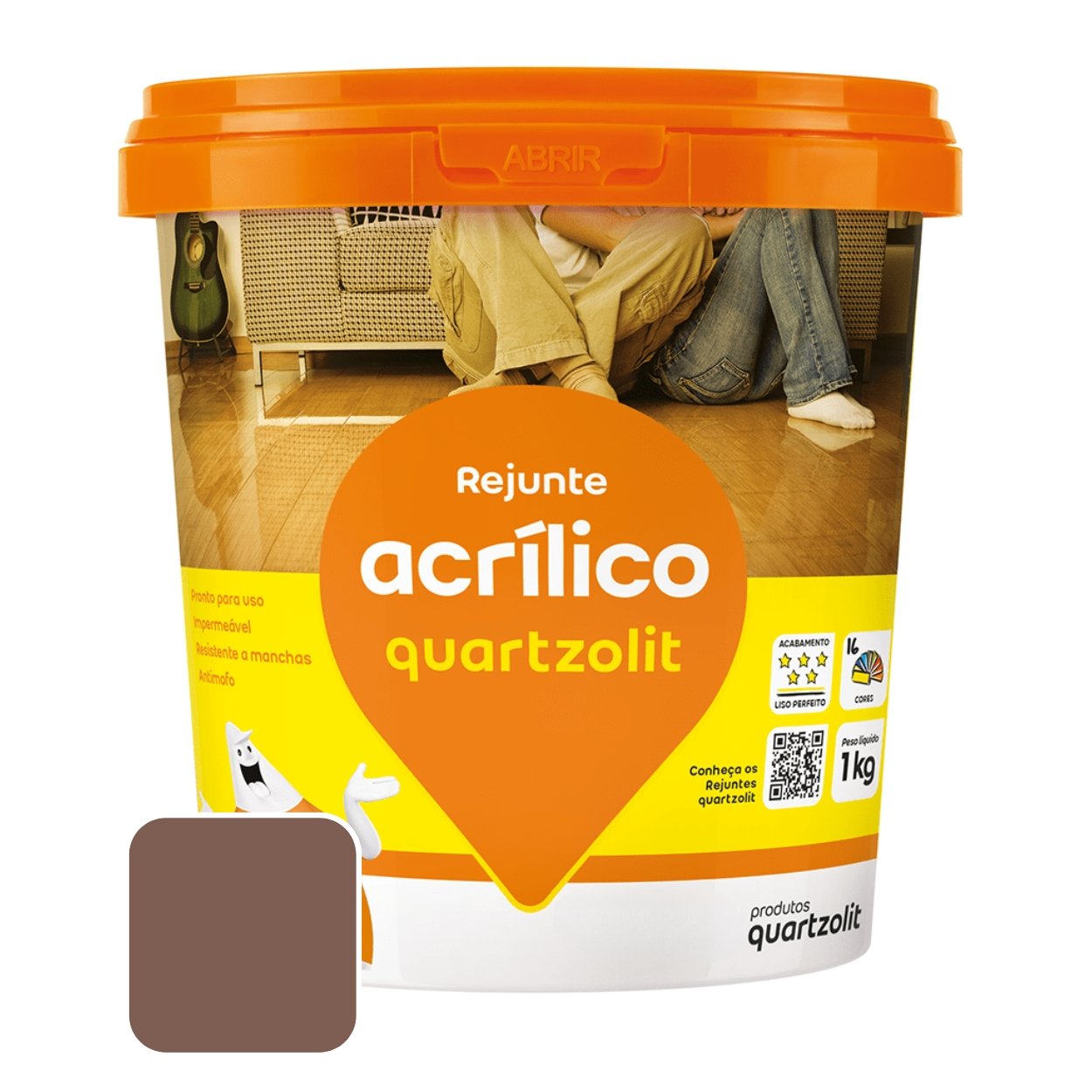 Rejunte Acrílico Marrom Café 1 Kg Anti Fungo Quartzolit