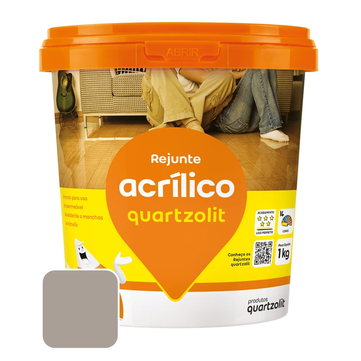 Rejunte Acrílico Cinza Outono 1 Kg Anti Fungo Quartzolit