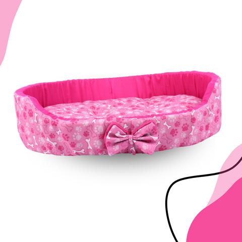 Cama Oval Caminha De Pet Pequeno Porte Impermeavel Facil Lavar Rosa Estampas