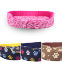 Ver mais imagens de Cama Oval Caminha De Pet Pequeno Porte Impermeavel Facil Lavar Rosa Estampas