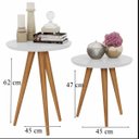 Ver imagem 5 de Mesinha Lateral e Apoio Decorativa Pés de Madeira: Freijó