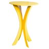 Mesa Mesinha De Canto Ou Lateral Base Redonda Pé Em X:Amarela - 1