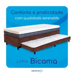Bicama Solteirão Serenelife - Suede Marrom - 6