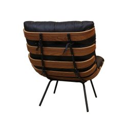 Poltrona de Couro Costela - Preto Pigmentado - Mempra - 5