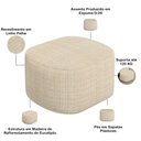 Ver imagem 4 de Puff Decorativo Orgânico para Living Quarto 70cm Doha W01 Linho Palha - Lyam Decor