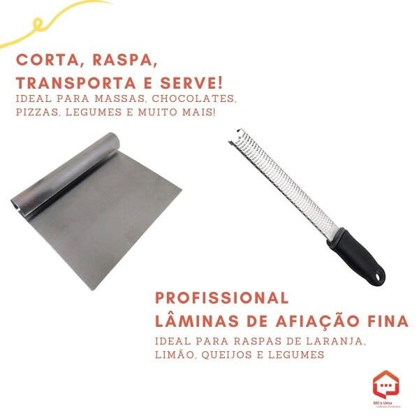 Kit Culinário do Chef - Espatula Rita Lobo e Ralador Zester microplano raspas finas - 3