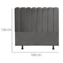 Ver imagem 3 de Cabeceira Nuvem Cama Queen 160 cm Alanis Suede Cinza Escuro