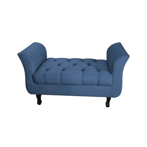 Divã Recamier Barcelona - 90cm Suede - Cinza Escuro