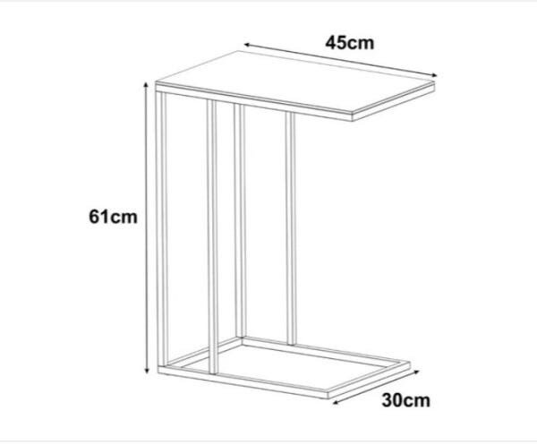 Mesa Lateral Encaixe Apoio Preto com Tampo de Vidro - 3
