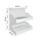Ver imagem 5 de Fruteira Suspensa de Parede com Painel Porta Legumes Cozinha em Madeira Branco Laca