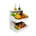 Ver imagem 2 de Fruteira Suspensa de Parede com Painel Porta Legumes Cozinha em Madeira Branco Laca