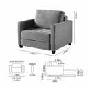 Ver imagem 2 de Sofá Cama Marcelle 1 Lugar 100 Solteiro Veludo Paris Pés de Madeira - Talento Móveis