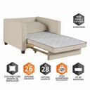 Ver imagem 3 de Sofá Cama Marcelle 1 Lugar 100 Solteiro Veludo Paris Pés de Madeira - Talento Móveis