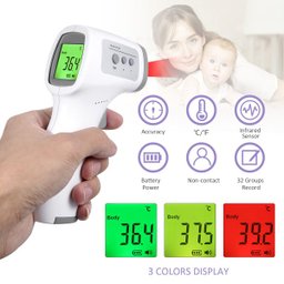 Termômetro Digital De Testa Sem Contato Para Bebe Com Febre Adultos Idosos Mede A Febre Com Precisão - 3
