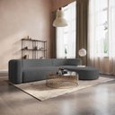 Ver imagem 1 de Sofá Modular Sala de Estar Decoração Luxo 265cm Lado Esquerdo Suede Celinne Luxuoso