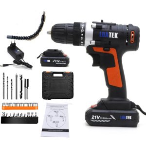 Kit Furadeira E Parafusadeira Bivolt Sem Fio + 2 Bateria 21v