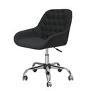 Ver imagem 2 de Poltrona Alice Decorativa Preta Regulagem Altura Rodinhas