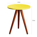 Ver imagem 1 de Mesa de Canto Pequena Rustica Amarela em MDF Pés Madeira Reflorestada