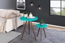 Ver imagem 3 de Mesa de Canto Pequena Rustica Acquamarine em MDF Pés Madeira Reflorestada