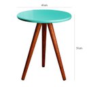 Ver imagem 1 de Mesa de Canto Pequena Rustica Acquamarine em MDF Pés Madeira Reflorestada