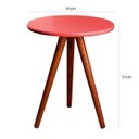 Ver imagem 1 de Mesa de Canto Pequena Rustica Vermelha em MDF Pés Madeira Reflorestada