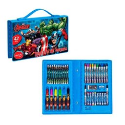 Maleta de Pintura Escolar para Colorir Avengers Marvel 42 Itens Molin - 1 Maleta de Pintura Escolar para Colorir Avengers Marvel 42 Itens Molin - 1
