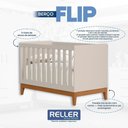 Ver imagem 3 de Jogo de Quarto Infantil Flip Cômoda 4 Gavetas e Berço Americano Areia Fosco - Reller Móveis
