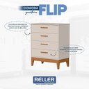 Ver imagem 5 de Jogo de Quarto Infantil Flip Cômoda 4 Gavetas e Berço Americano Areia Fosco - Reller Móveis