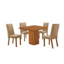 Ver imagem 1 de Mesa de Jantar Eloise 90cm Tampo MDF Canto Copo Laminado com 4 Cadeiras Lira