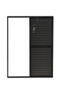 Ver imagem 1 de Porta Balcão 3 Folhas Móveis Aluminio Preto C/ Trinco 2,10x1,20