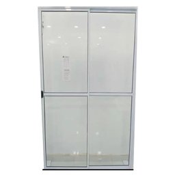 Porta de Alumínio de Correr 2 Folhas Com Trinco Lado Esquerdo 210x120cm Branco Allo Esquadrias - 2