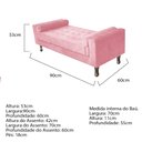 Ver imagem 5 de Recamier Baú Félix Solteiro 90 cm Suede - ADJ Decor - Rosa Bebê