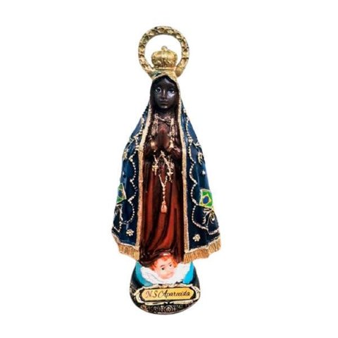 Imagem de Nossa Senhora Aparecida com Auréola em Resina - 15 Cm