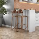 Ver imagem 1 de Ilha de Cozinha Milla e Banquetas Carraro Branco Rosê