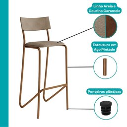 Ilha de Cozinha Milla e Banquetas Carraro Branco Rosê - 9