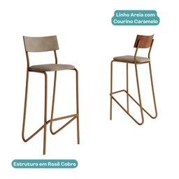 Ilha de Cozinha Milla e Banquetas Carraro Branco Rosê - 8