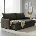Ver imagem 3 de Sofá Cama 3 Lugares Retrátil 200cm Faenzo Linho Cinza Luxo