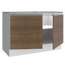 Ver imagem 4 de Balcão de Pia Armário de Cozinha 120 cm 2 Portas (Com Tampo) Branco/Rustic Glamy Madesa
