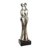 Enfeite Estátua Casal Beijo Prata 40x10x9cm Noivos Topo Bolo - 1
