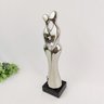 Enfeite Estátua Casal Beijo Prata 40x10x9cm Noivos Topo Bolo - 3