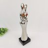 Enfeite Estátua Casal Beijo Prata 40x10x9cm Noivos Topo Bolo - 4
