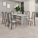 Ver imagem 1 de Conjunto Sala de Jantar com 8 Cadeiras Lara Preto/Arabesco