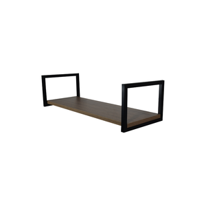 Nicho Simples 60x30 Metalon Preto/ Amadeirado Escuro Design Industrial 01
