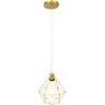 Pendente Aramado Diamante Luminária Lustre Cabo Cristal 2 Mt Dourado P Teto Retrô Balcão Agp - 1