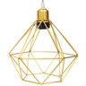 Pendente Aramado Diamante Luminária Lustre Cabo Cristal 2 Mt Dourado P Teto Retrô Balcão Agp - 4