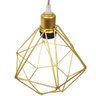 Pendente Aramado Diamante Luminária Lustre Cabo Cristal 2 Mt Dourado P Teto Retrô Balcão Agp - 5
