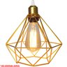 Pendente Aramado Diamante Luminária Lustre Cabo Cristal 2 Mt Dourado P Teto Retrô Balcão Agp - 3