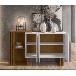 Buffet Aparador Berlim 3 Portas para Sala de Estar Ype Off White - New Ceval - 3 Buffet Aparador Berlim 3 Portas para Sala de Estar Ype Off White - New Ceval - 3